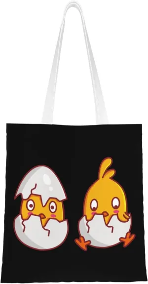 Newly Hatched Chicks Tote Bag for Women Canvas Shopping Bags Reusable Beach Bag Grocery Bags Tote Shoulder Bag Gift Bags