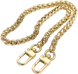 NEXT FASHION Braided Purse Chain Gold Cross Body Shoulder Strap Polished - (16" / 40centimeters)