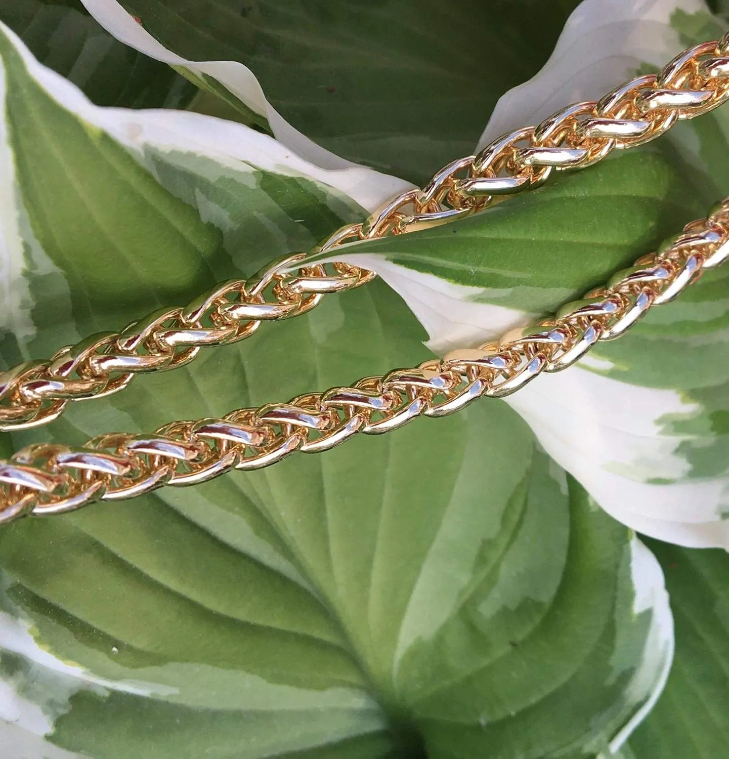 NEXT FASHION Braided Purse Chain Gold Cross Body Shoulder Strap Polished - (32" / 80centimeters)
