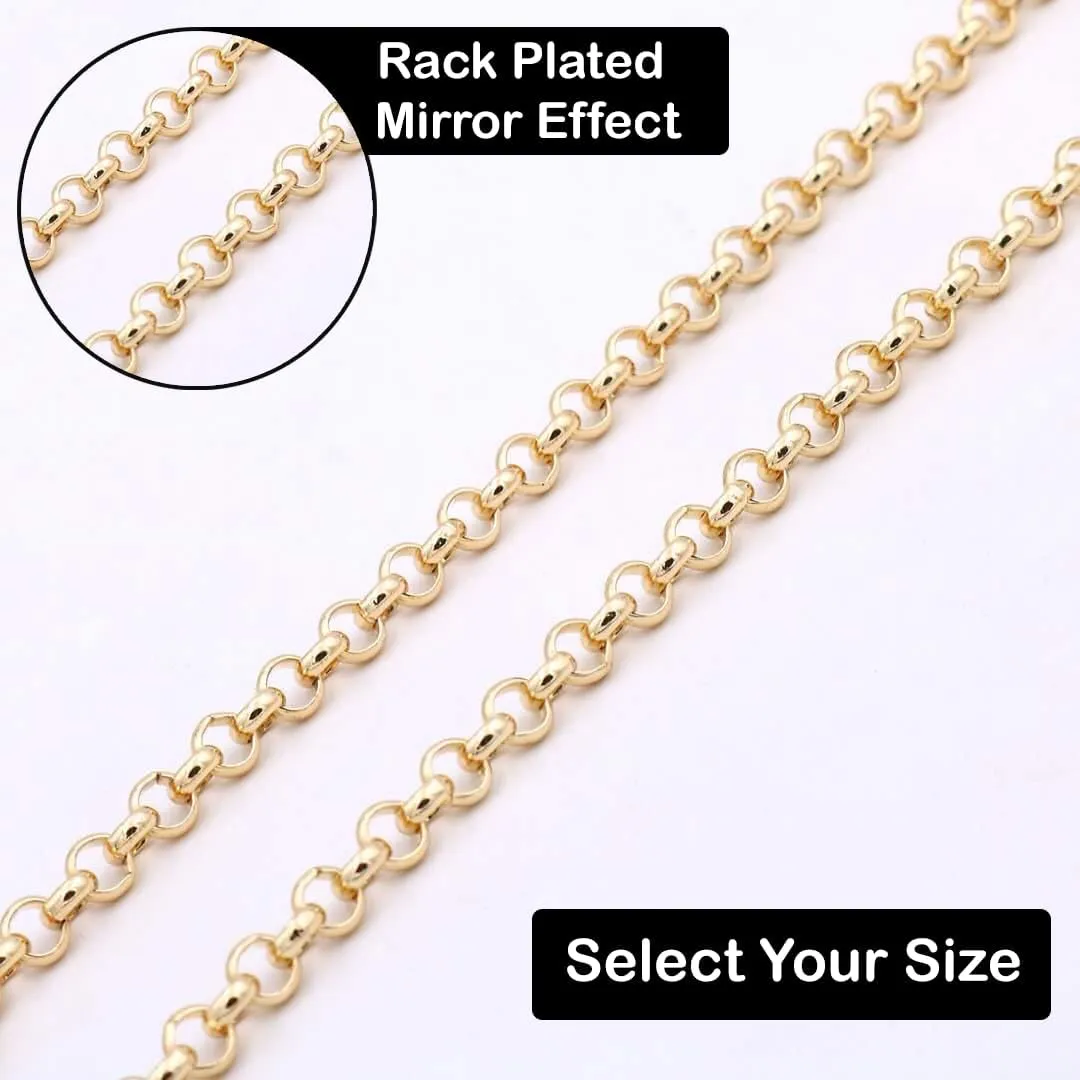 NEXT FASHION NextFashion O Chain Strap Gold Purse Chain (7mm) Wide Polished Crossbody Shoulder Strap - 48" / 120centimeters