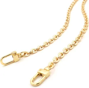 NEXT FASHION Oval Purse Chain Flat Gold Light Weight Crossbody Shoulder Strap Polished Quality - (48" / 120cm)