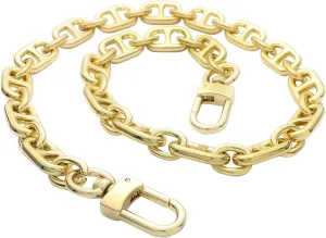 NEXT FASHION Shoulder Strap Metal Purse Chain Crossbody Replacement Strap [12mm] Lovely - Gold (48" / 120cm)