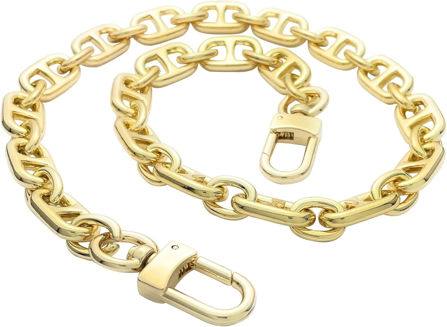 NEXT FASHION Shoulder Strap Metal Purse Chain Crossbody Replacement Strap [12mm] Lovely - Gold (48" / 120cm)