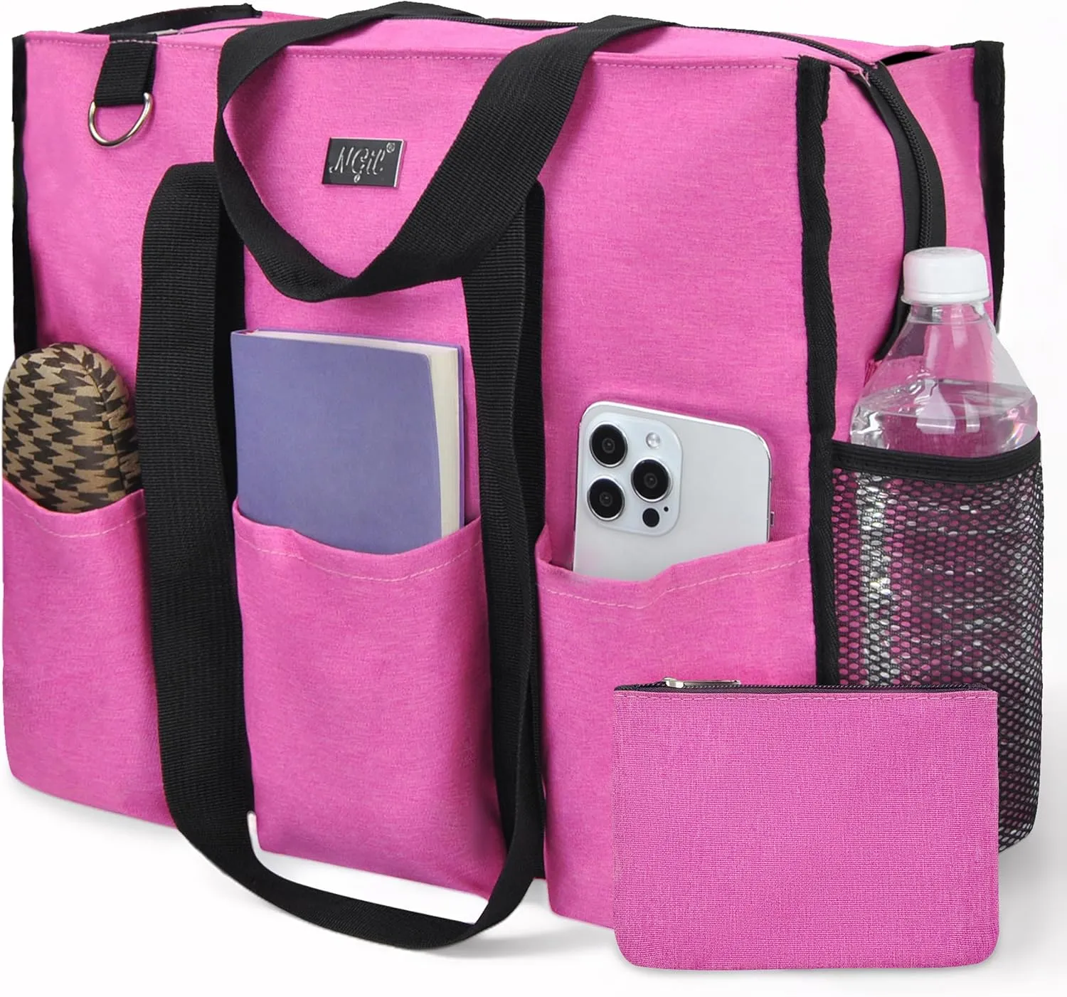 NGIL Utility Canvas Multi Pocket Tote Bag with Coin Purse, Work Bags for Women with Multiple Pockets Exterior & Interior