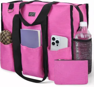NGIL Utility Canvas Multi Pocket Tote Bag with Coin Purse, Work Bags for Women with Multiple Pockets Exterior & Interior