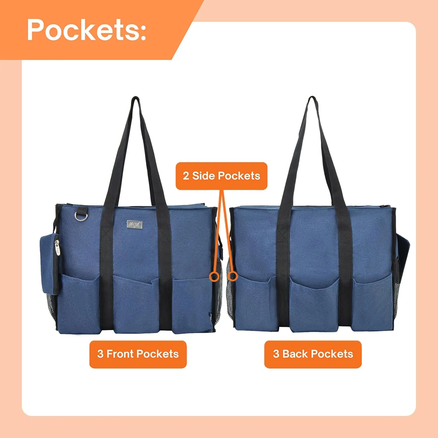 NGIL Utility Canvas Multi Pocket Tote Bag with Coin Purse, Work Bags for Women with Multiple Pockets Exterior & Interior