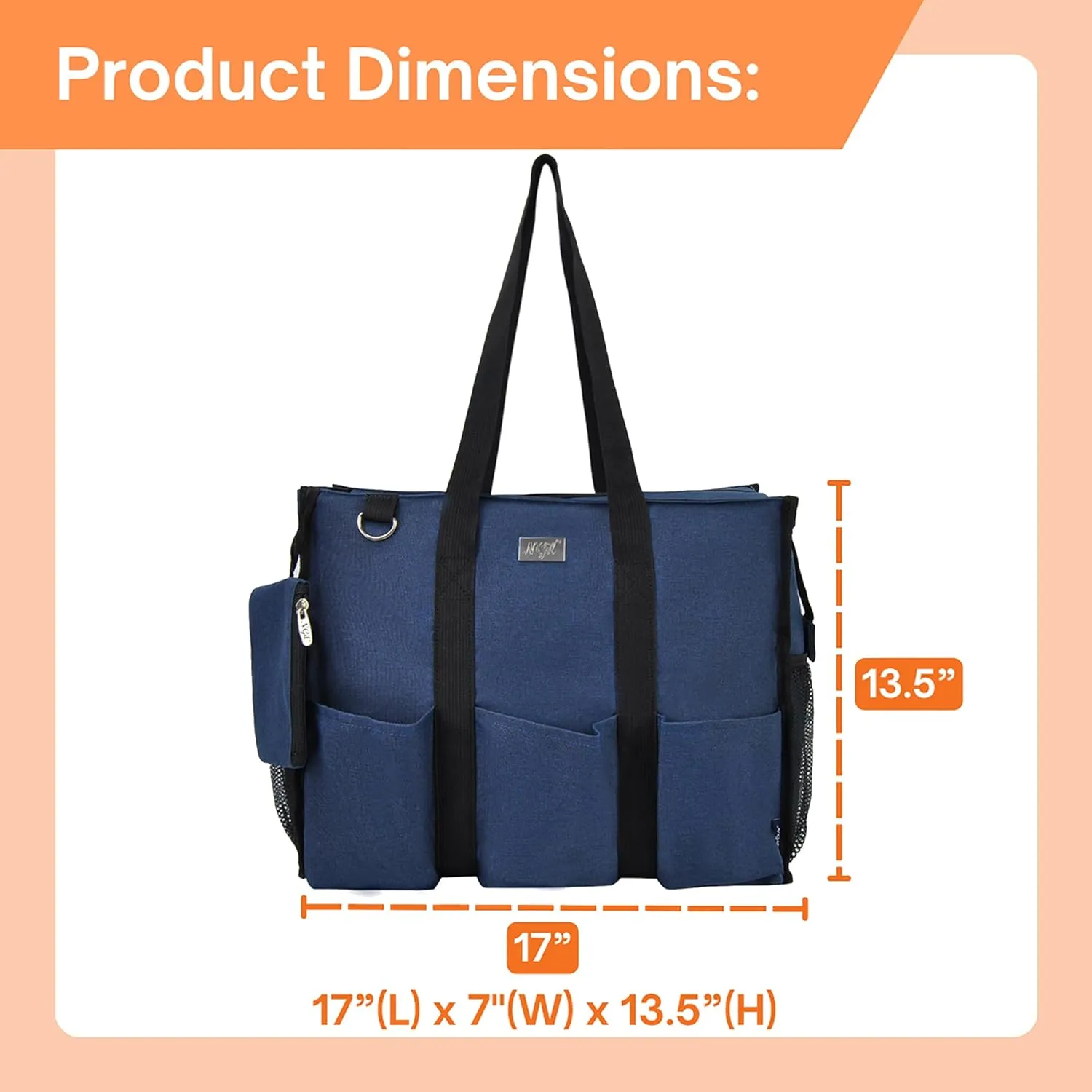 NGIL Utility Canvas Multi Pocket Tote Bag with Coin Purse, Work Bags for Women with Multiple Pockets Exterior & Interior