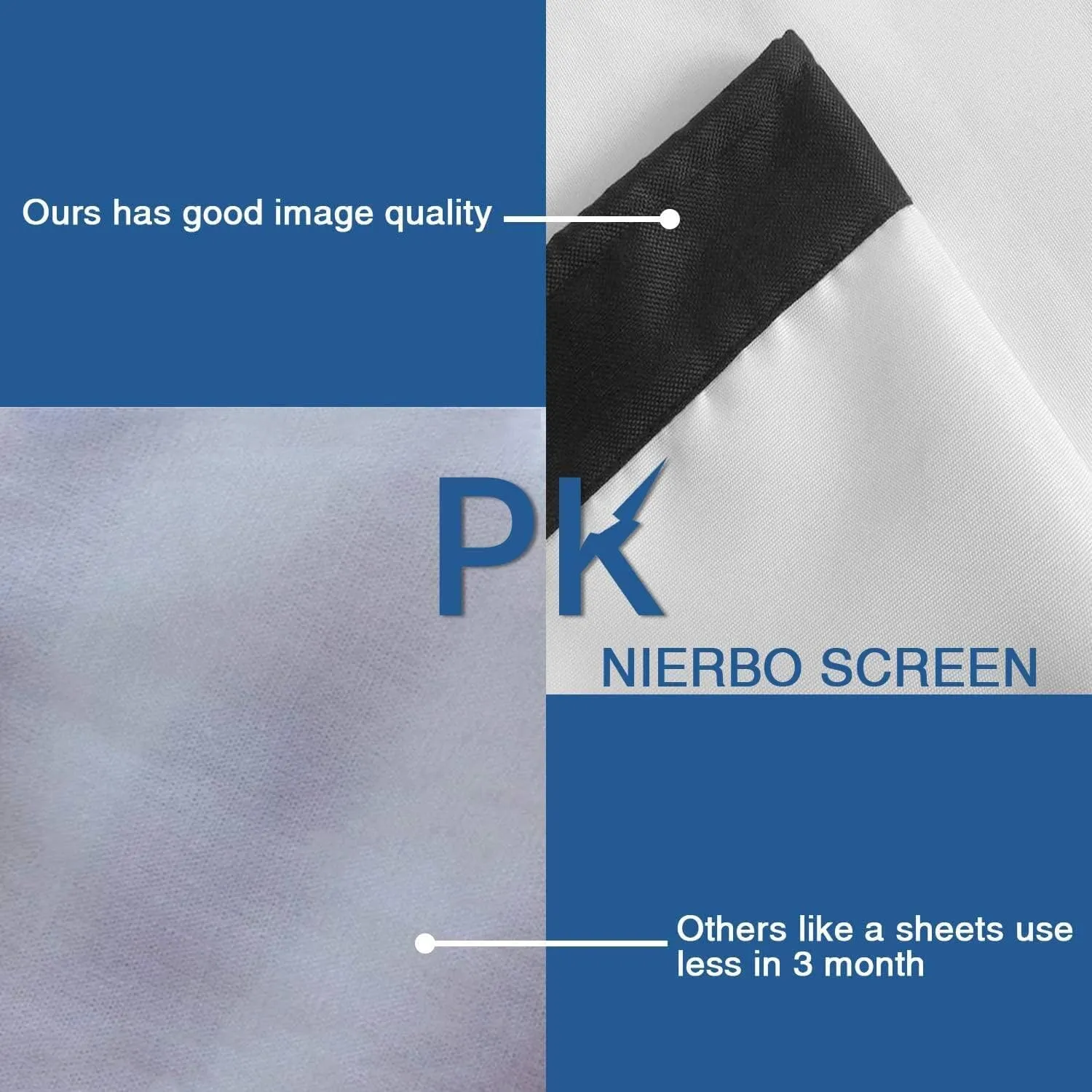 NIERBO 200 Inch Large Huge Projector Screen Big 16:9 3D Movie Screen of Thick Canvas Material Projection Screen HD for Outdoor Indoor Home Theater Church with a Black Projector Bag Not Include Mount