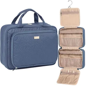 NISHEL Hanging Travel Toiletry Bag, Visible Makeup Organizer, Cosmetic Case for Journey Accessories, Bathroom Shower, Aegean-Blue