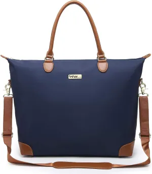 NNEE® Large Oversized Water Resistance Nylon Tote Bag With Multiple Pocket Design (Navy)