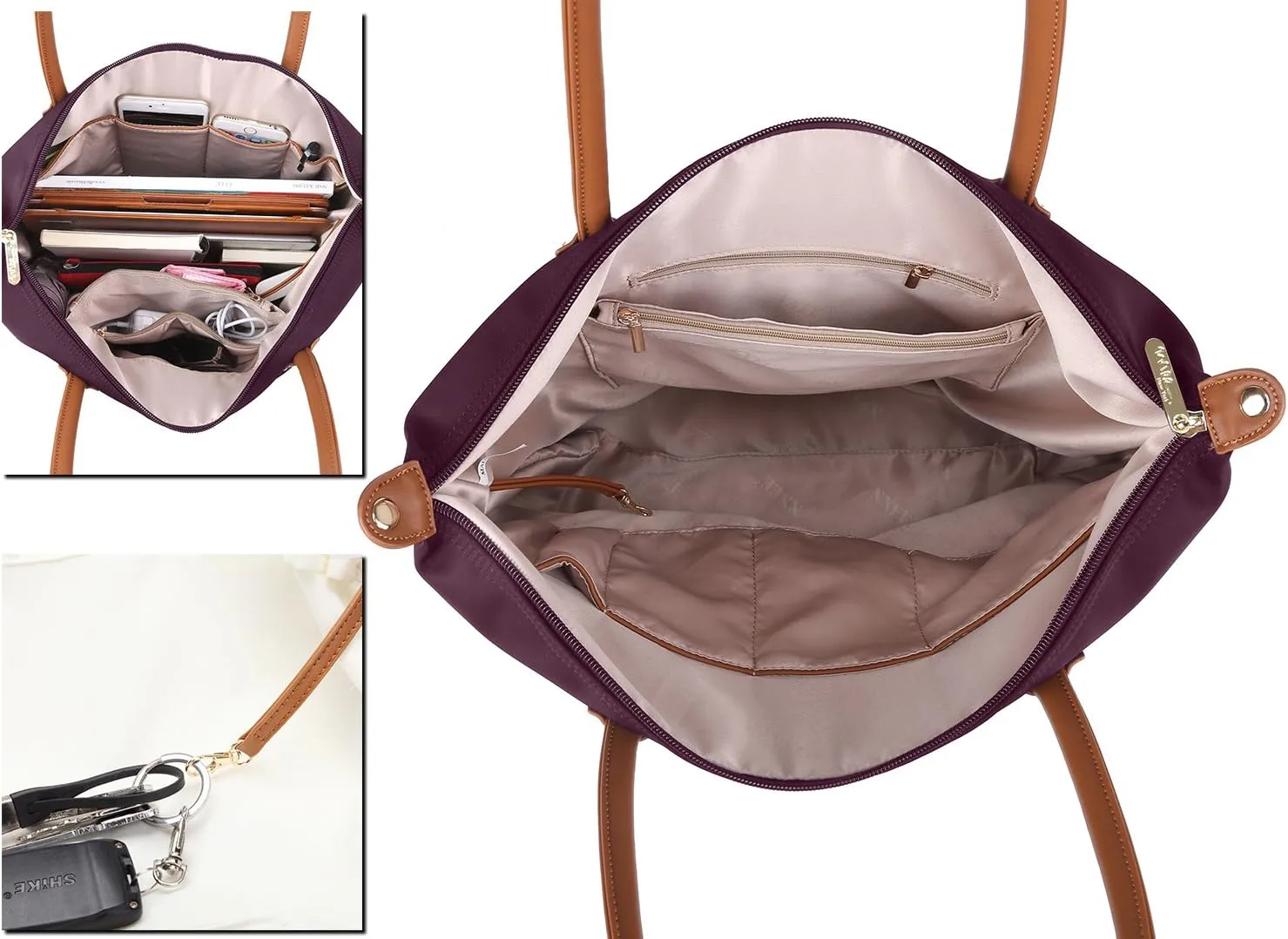 NNEE® Water Resistance Nylon Tote Bag & Multiple Pocket Design