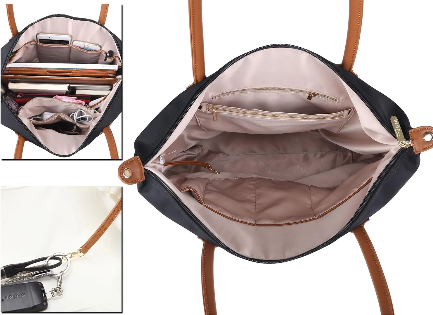 NNEE® Water Resistance Nylon Tote Bag & Multiple Pocket Design
