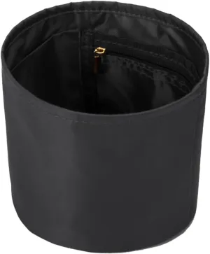 NOTAG Purse Organizer Insert Nylon Round Bucket Bag Organizer for Handbag Small Tote Dividers Insert (Black)