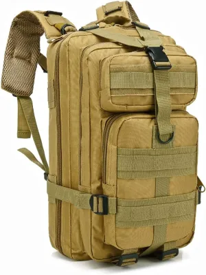 NuCamper Military Tactical Backpack Large army 3 Day Assault Pack Molle Bugout Bag Rucksack for Hiking Treeking Travel (Khaki)