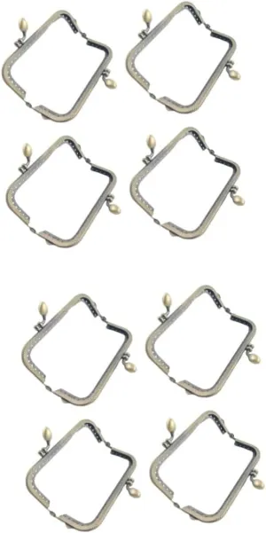 NUOBESTY 2sets Purse Frame 8.5cm Metal Coin Bag Making for Handbag DIY Craft 4pcs*2
