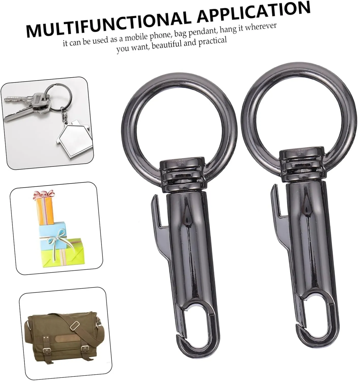 NUOBESTY 3sets for Purse Metal Snap Hook Women Bag Shoulder Strap Clasp Trigger Buckles Clasp Hooks 2pcs*3