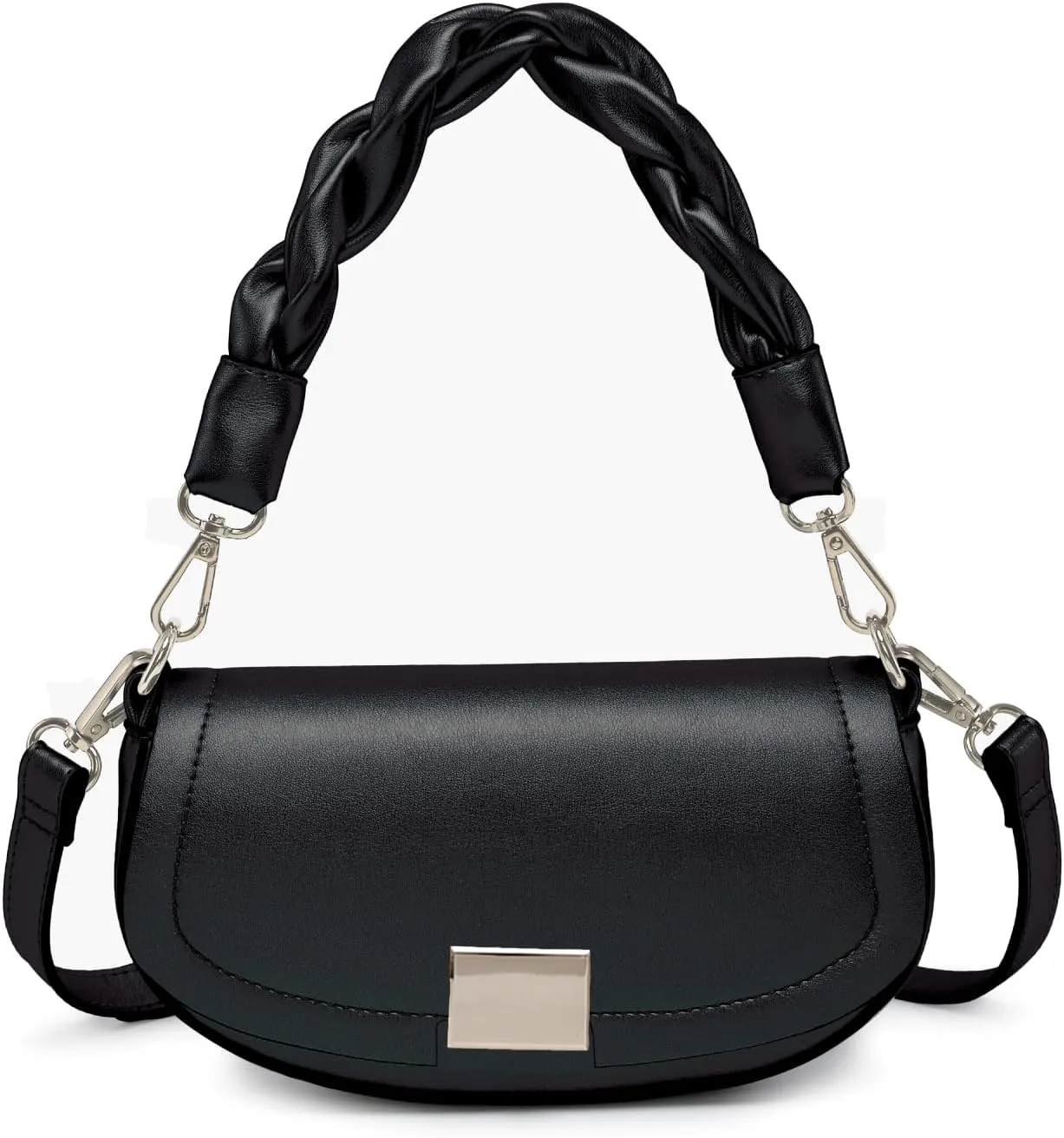 Nylah Crossbody Bag for Women Vegan Leather Satchel Shoulder Purse Ladies Hobo Handbag with 2 Straps