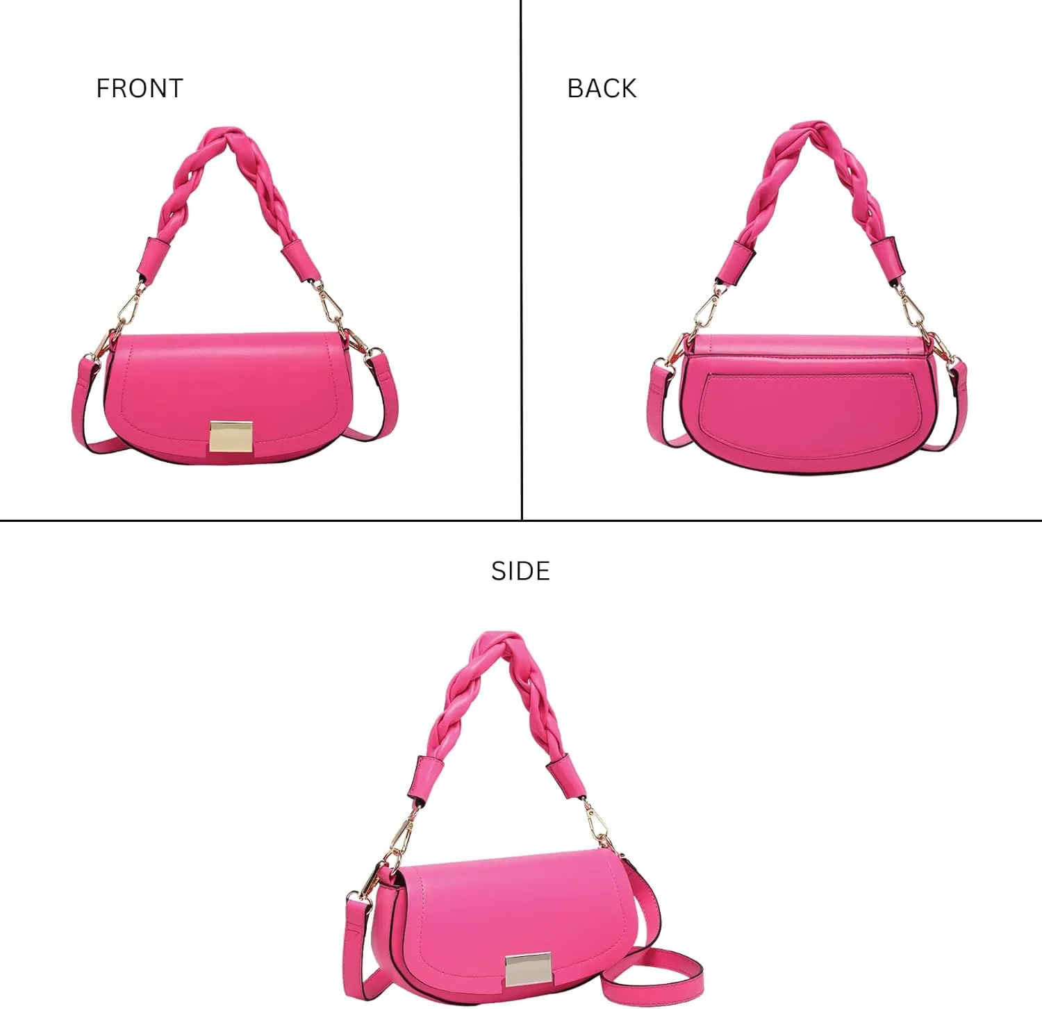 Nylah Crossbody Bag for Women Vegan Leather Satchel Shoulder Purse Ladies Hobo Handbag with 2 Straps