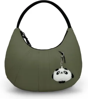 Nylon Crescent Bag Pleated Shoulder Bag, Double Zipper Inside Pocket Large Capacity Casual Waterproof Sling Bag for Women
