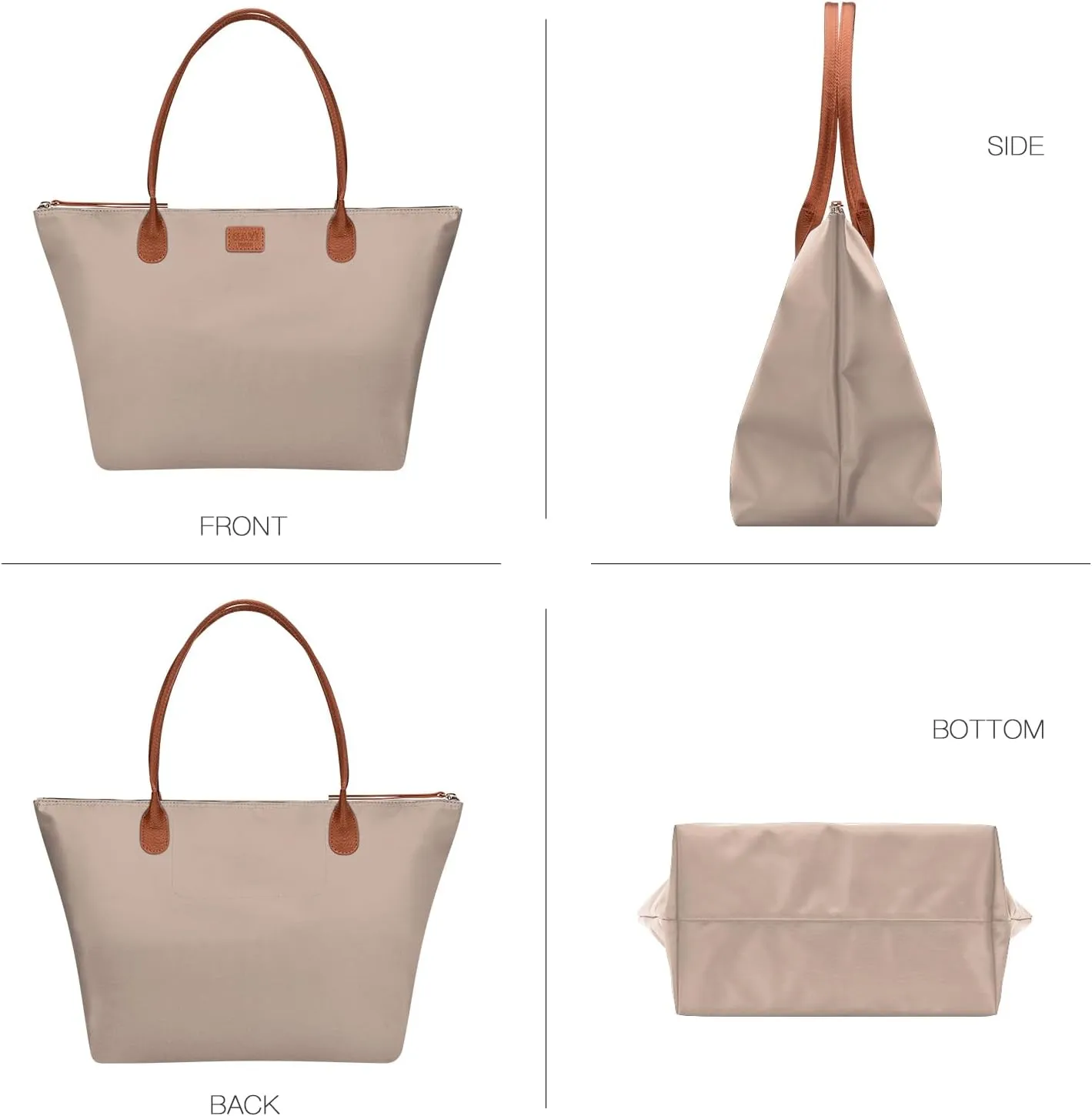 Nylon Tote Bag for Women, Large Foldable Weekend Hobo Purses for Women, Shoulder Tote Handbags with Zipper