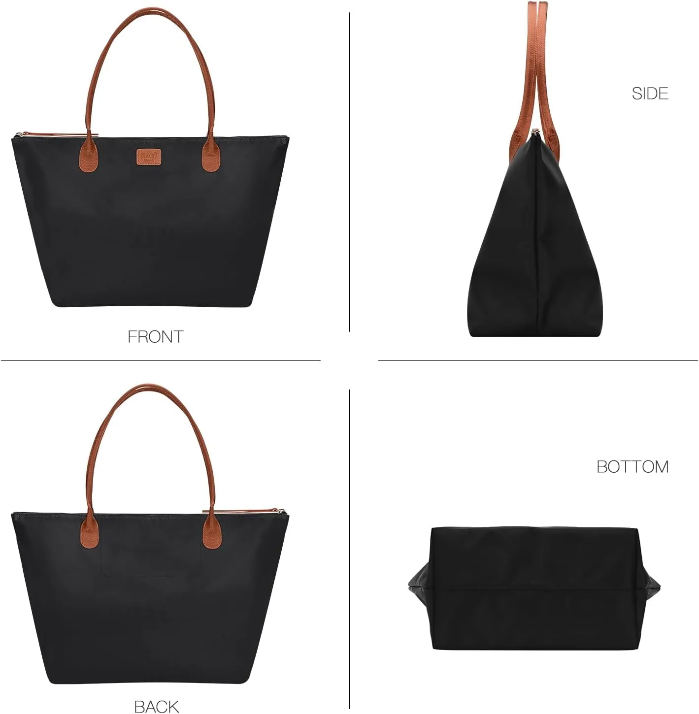 Nylon Tote Bag for Women, Large Foldable Weekend Hobo Purses for Women, Shoulder Tote Handbags with Zipper