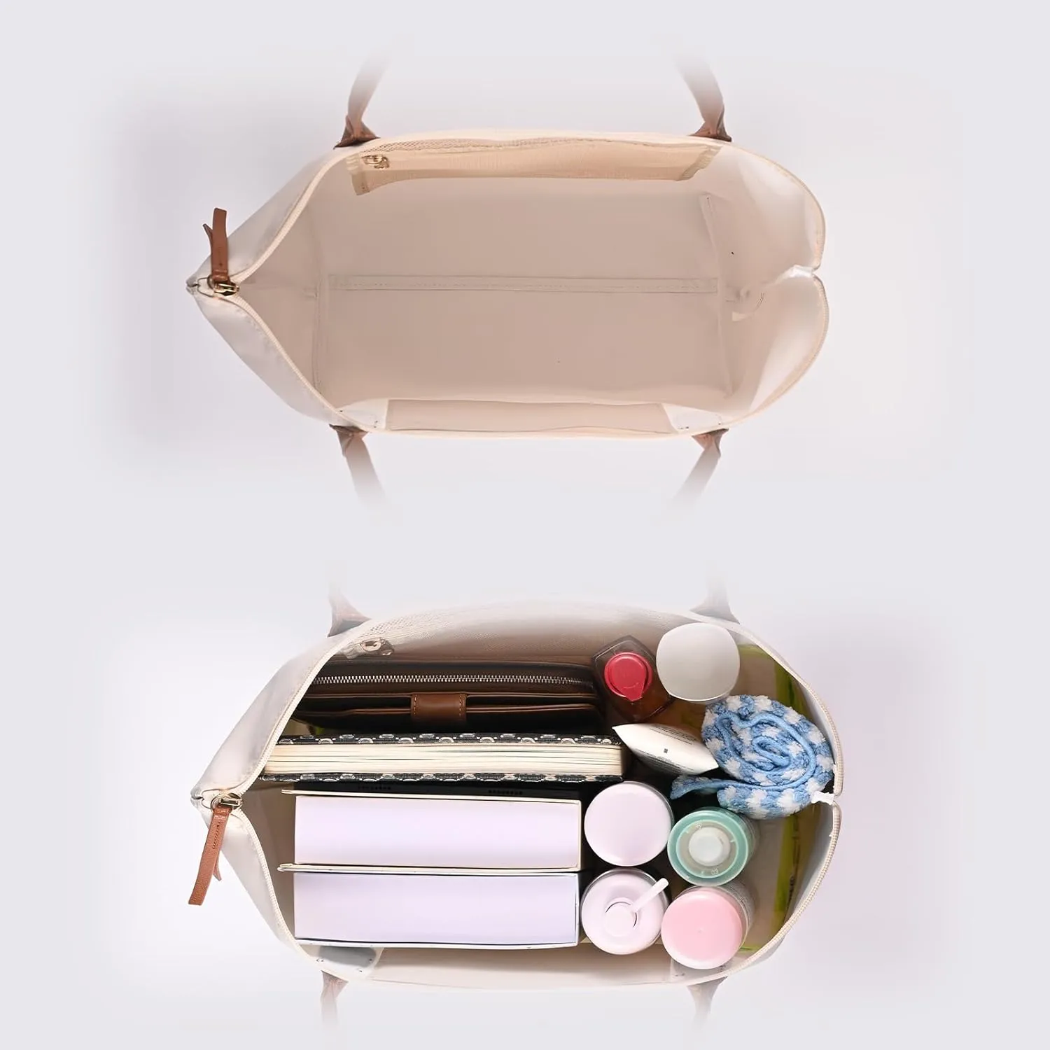Nylon Tote Bag for Women, Large Foldable Weekend Hobo Purses for Women, Shoulder Tote Handbags with Zipper