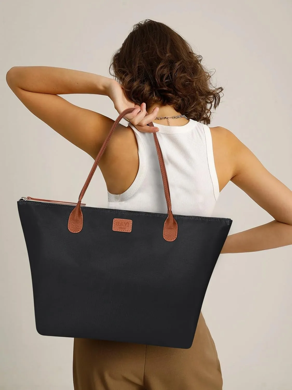 Nylon Tote Bag for Women, Large Foldable Weekend Hobo Purses for Women, Shoulder Tote Handbags with Zipper