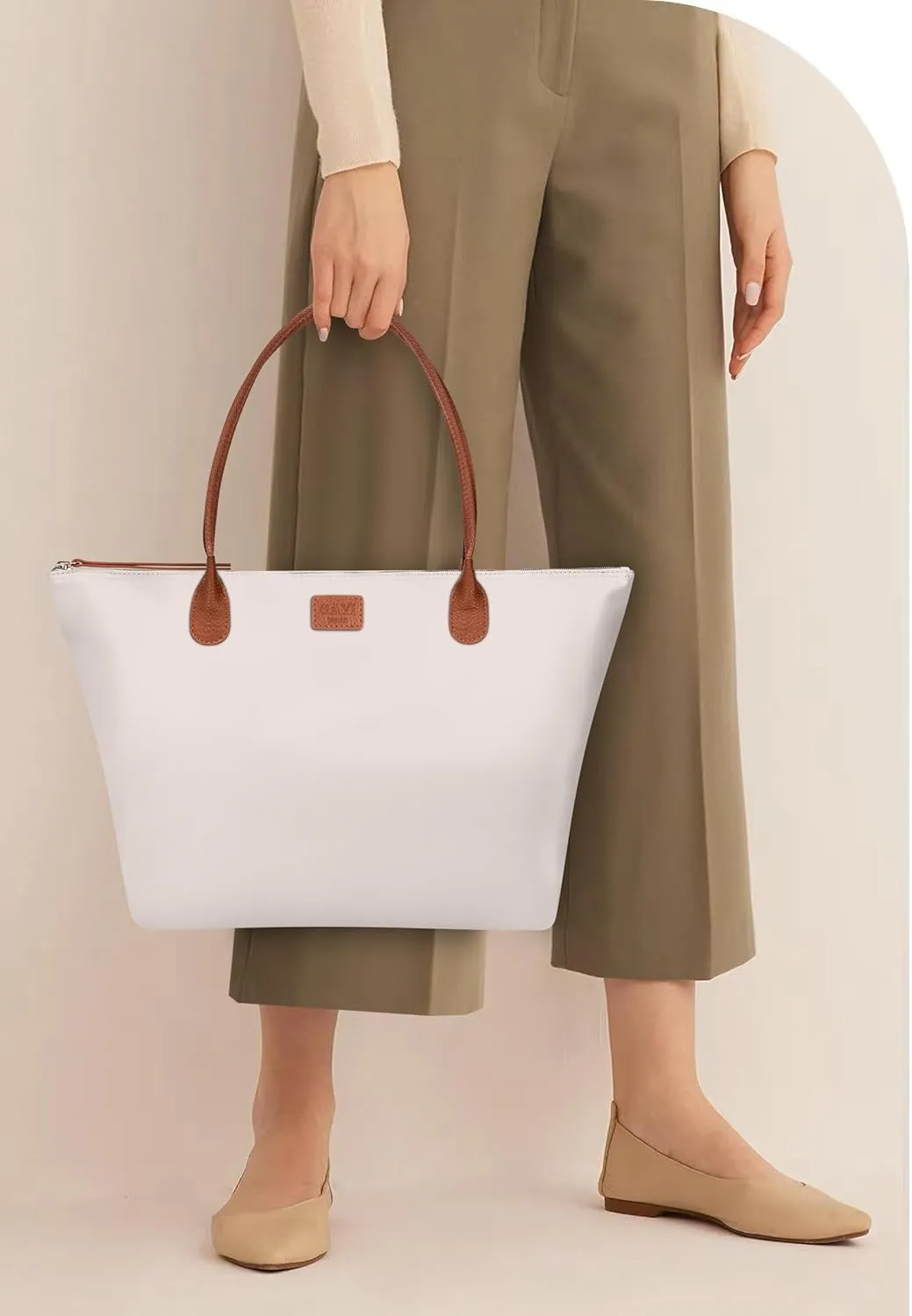 Nylon Tote Bag for Women, Large Foldable Weekend Hobo Purses for Women, Shoulder Tote Handbags with Zipper