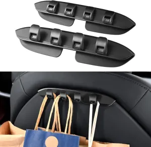 OATSBASF Foldable Hidden Hook Design Headrest Organizer for Tesla Model Y & 3, 2Pack