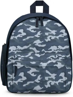 Oceanic Blue Camouflage Simple Backpack Lightweight Cute Printing Shoulder Bag Family Travel Blue-style