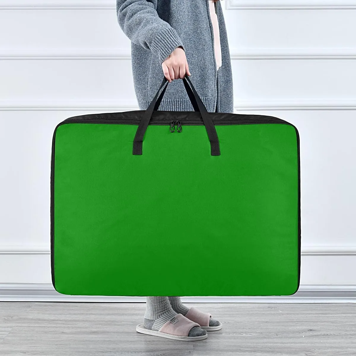 ODAWA Green Storage Bag, 27.5x19.7x11 in, Reusable and Sustainable Storage Organizer for Clothes, Bedding, Comforter