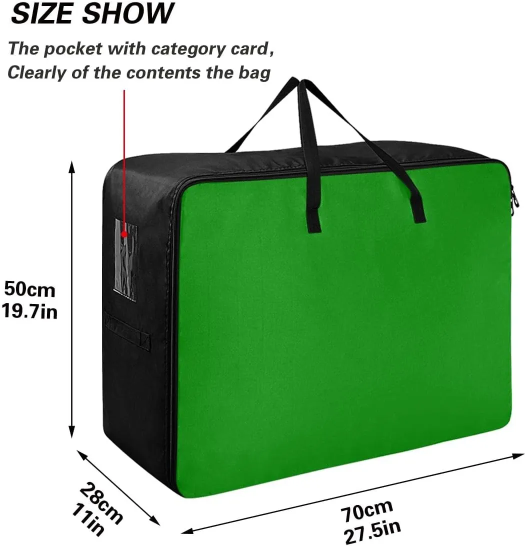 ODAWA Green Storage Bag, 27.5x19.7x11 in, Reusable and Sustainable Storage Organizer for Clothes, Bedding, Comforter