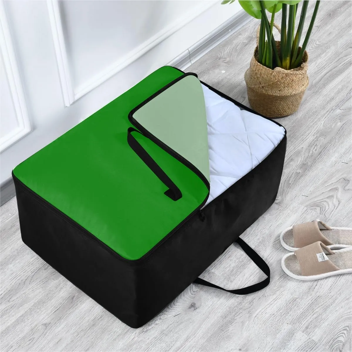 ODAWA Green Storage Bag, 27.5x19.7x11 in, Reusable and Sustainable Storage Organizer for Clothes, Bedding, Comforter