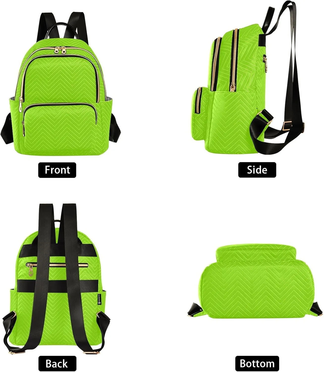 ODAWA Lemon Grass Green Women Backpack Purse Anti-theft Casual Shoulder Bag Small Backpack for Women