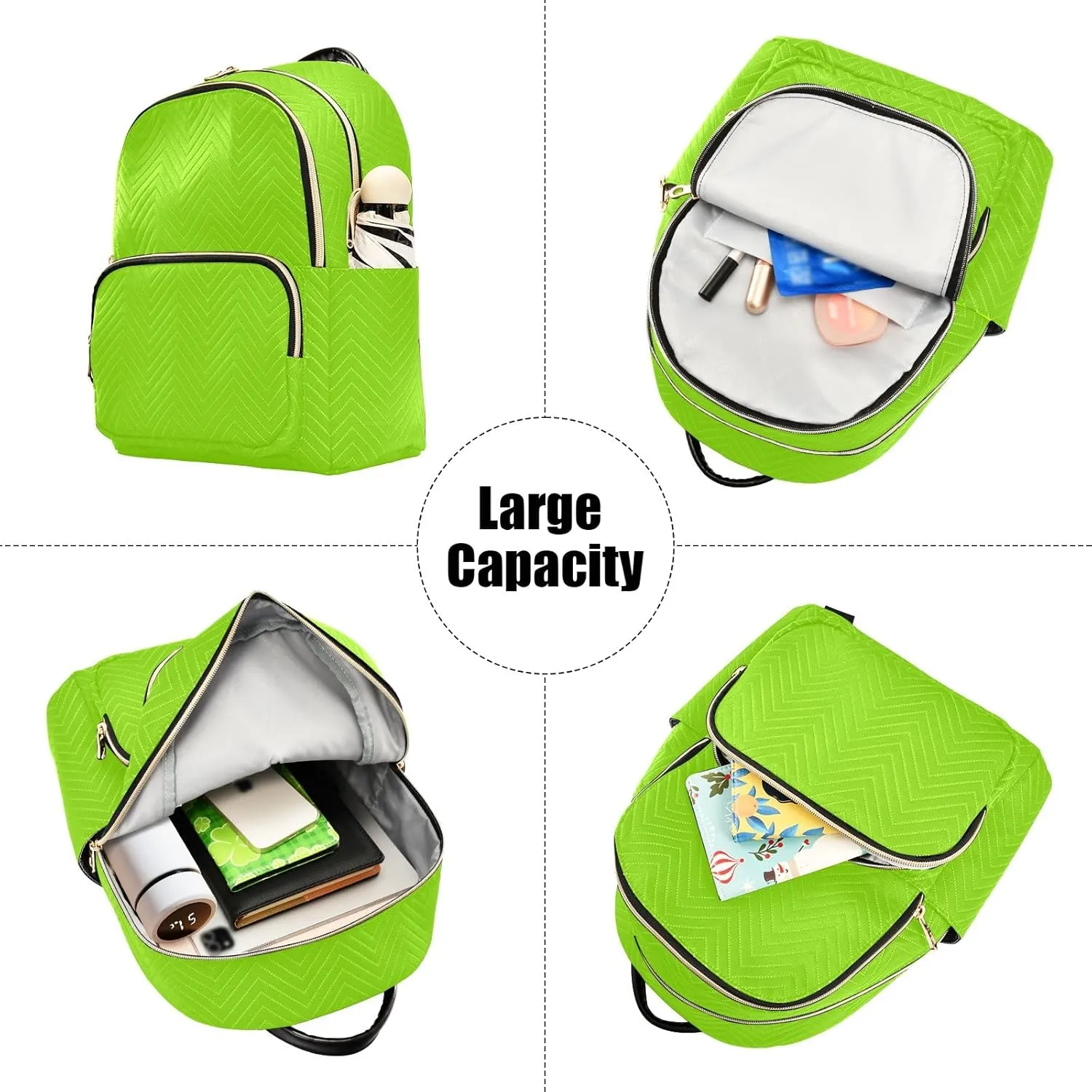 ODAWA Lemon Grass Green Women Backpack Purse Anti-theft Casual Shoulder Bag Small Backpack for Women