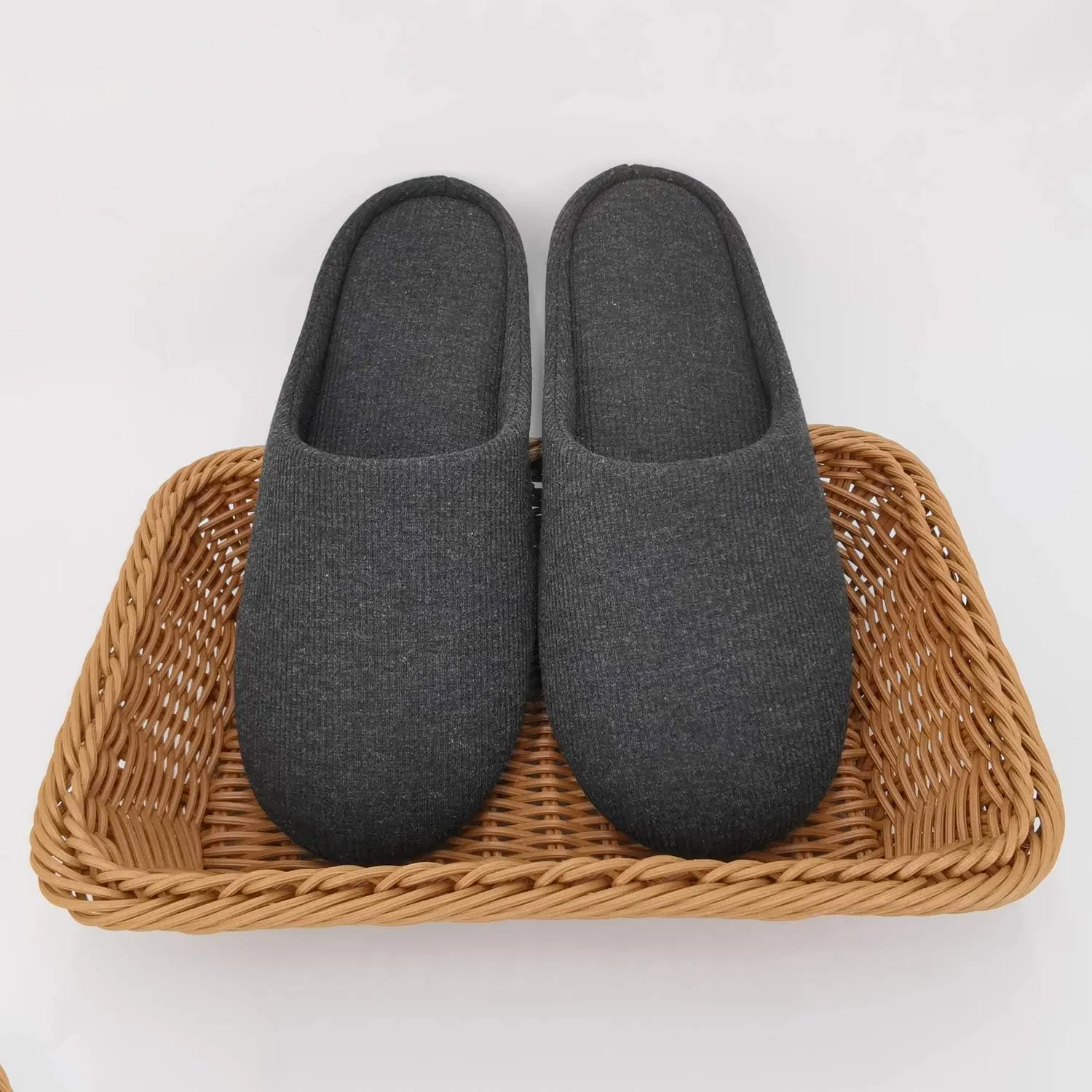 ofoot Women's Non-Slip House Slippers - Lightweight Cotton Memory Foam Indoor Slip-On, Machine Washable & Foldable Travel Design for Home, Yoga, Narrow/Wide Fit Options