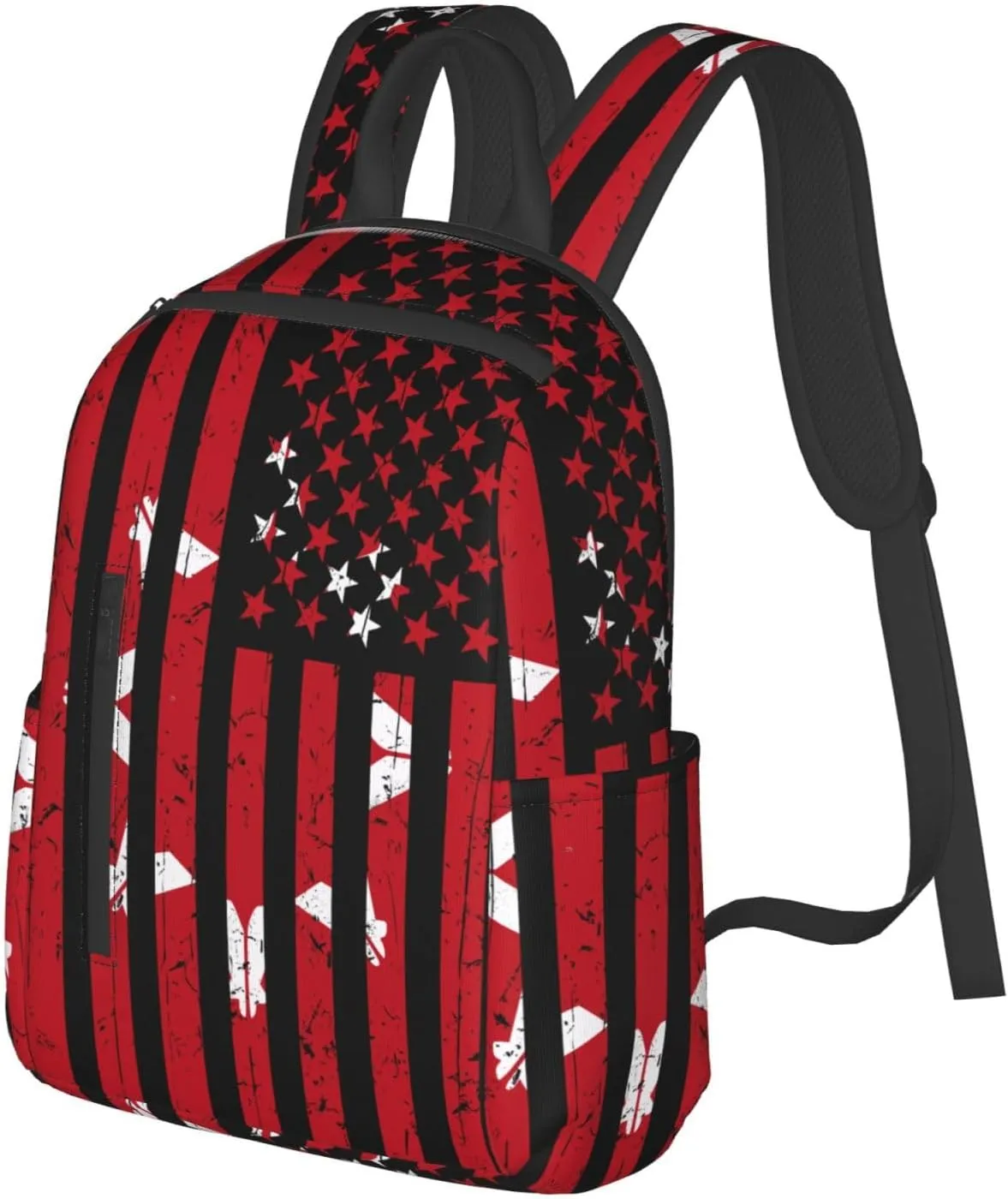 Oglala Lakota American Flag Casual Backpacks Laptop Backpack Outdoor Travel Rucksack Sport Carry-On Daypack Lightweight Bag with Multi-Pockets