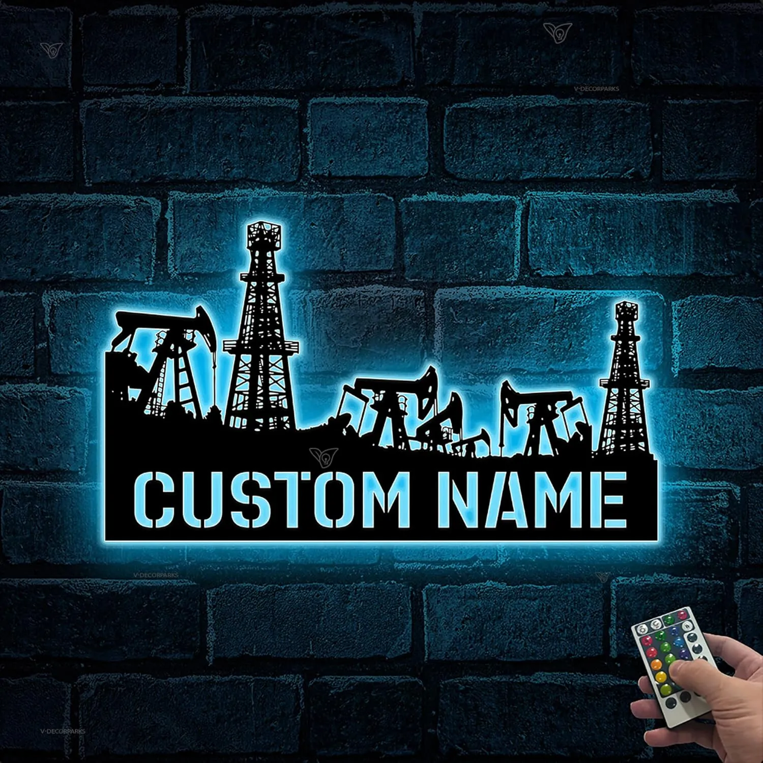 Oil Filed Custom Metal Sign | Oil Rig Metal Signs Customized | Oilfield Derrick Hand Custom Signs Outdoor Metal | Personalized Home Decor | Custom Wall Art Personalized Metal Sign Rooms Decor