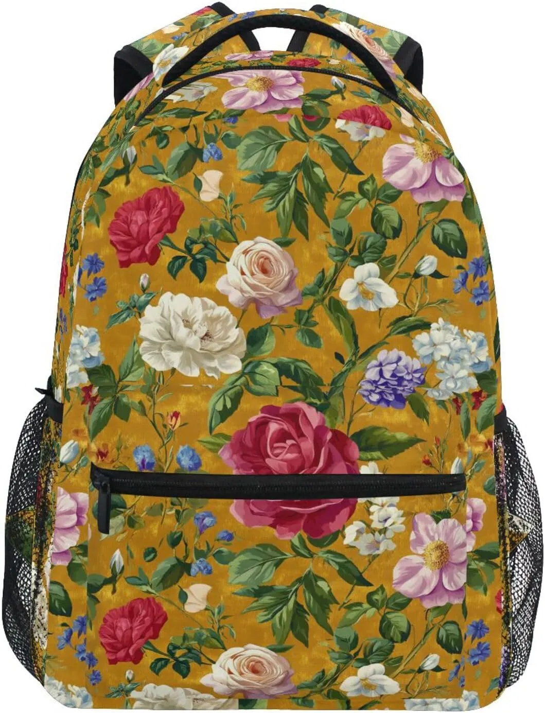 Oil Painting with Colorful Retro Flowers kid backpack for school with large books bag for 6th grade school boys girls mochilas escolares para ni?os