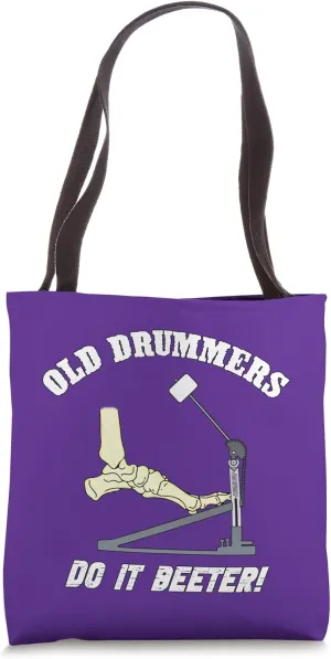 Old Drummer Bass Drum Kick Speed Mallet Head Single Pedal Tote Bag