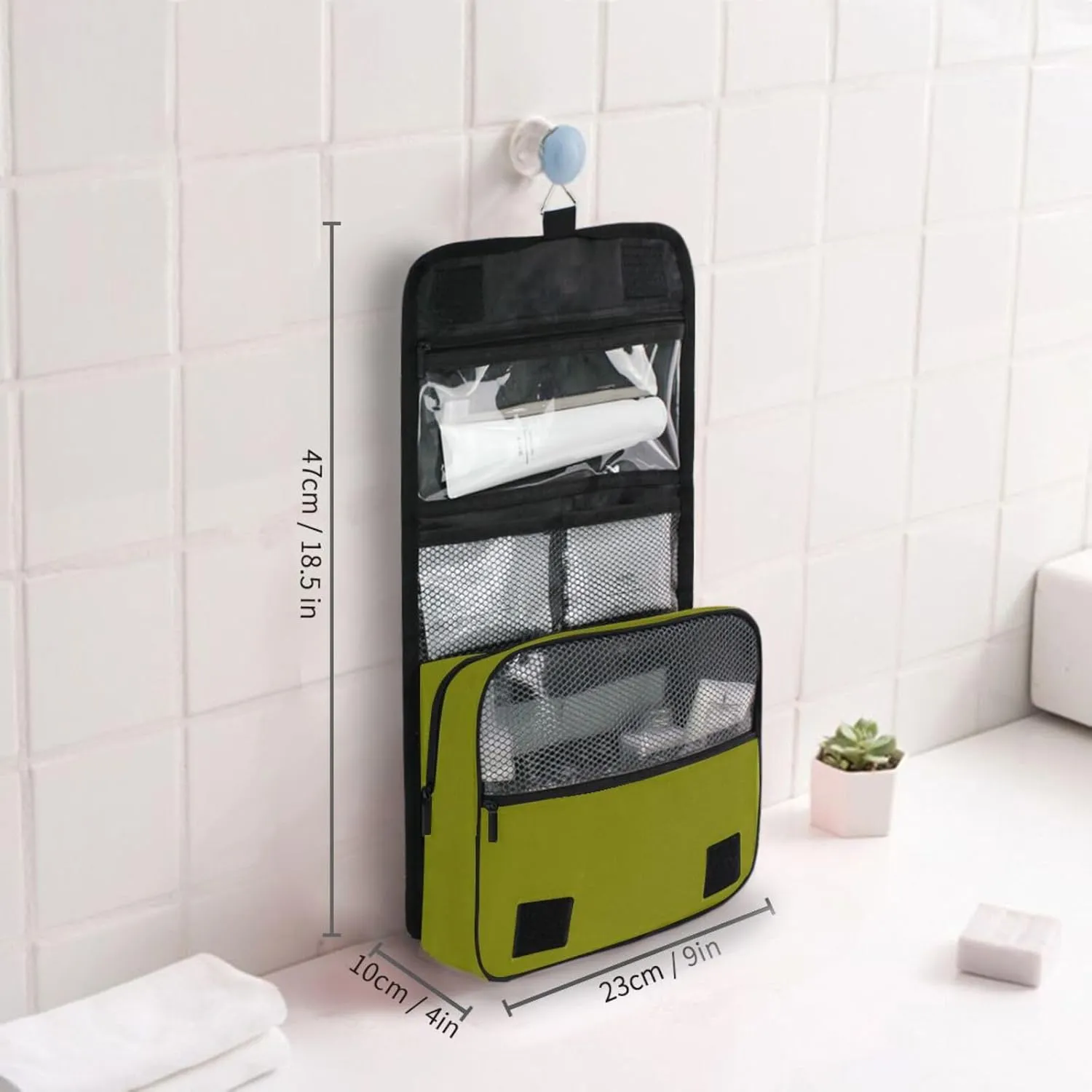 Olive Toiletry Bag Cosmetic Bag Bathroom Storage Bag Travel Organizer for Men and Women