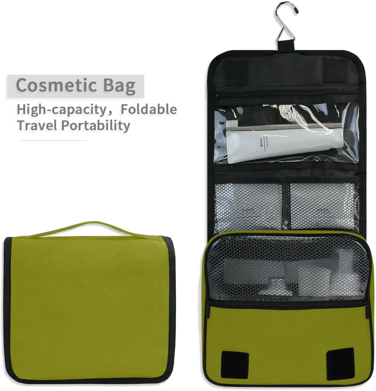 Olive Toiletry Bag Cosmetic Bag Bathroom Storage Bag Travel Organizer for Men and Women