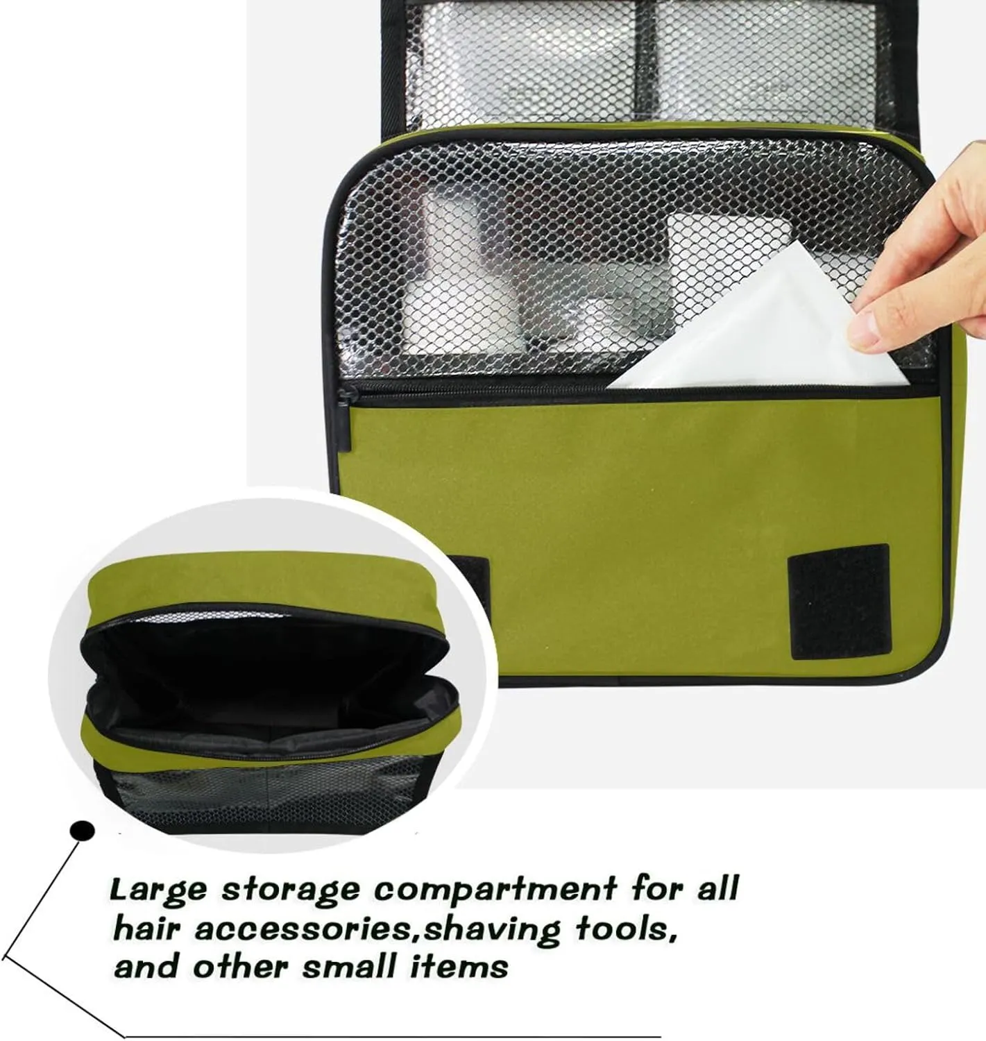 Olive Toiletry Bag Cosmetic Bag Bathroom Storage Bag Travel Organizer for Men and Women