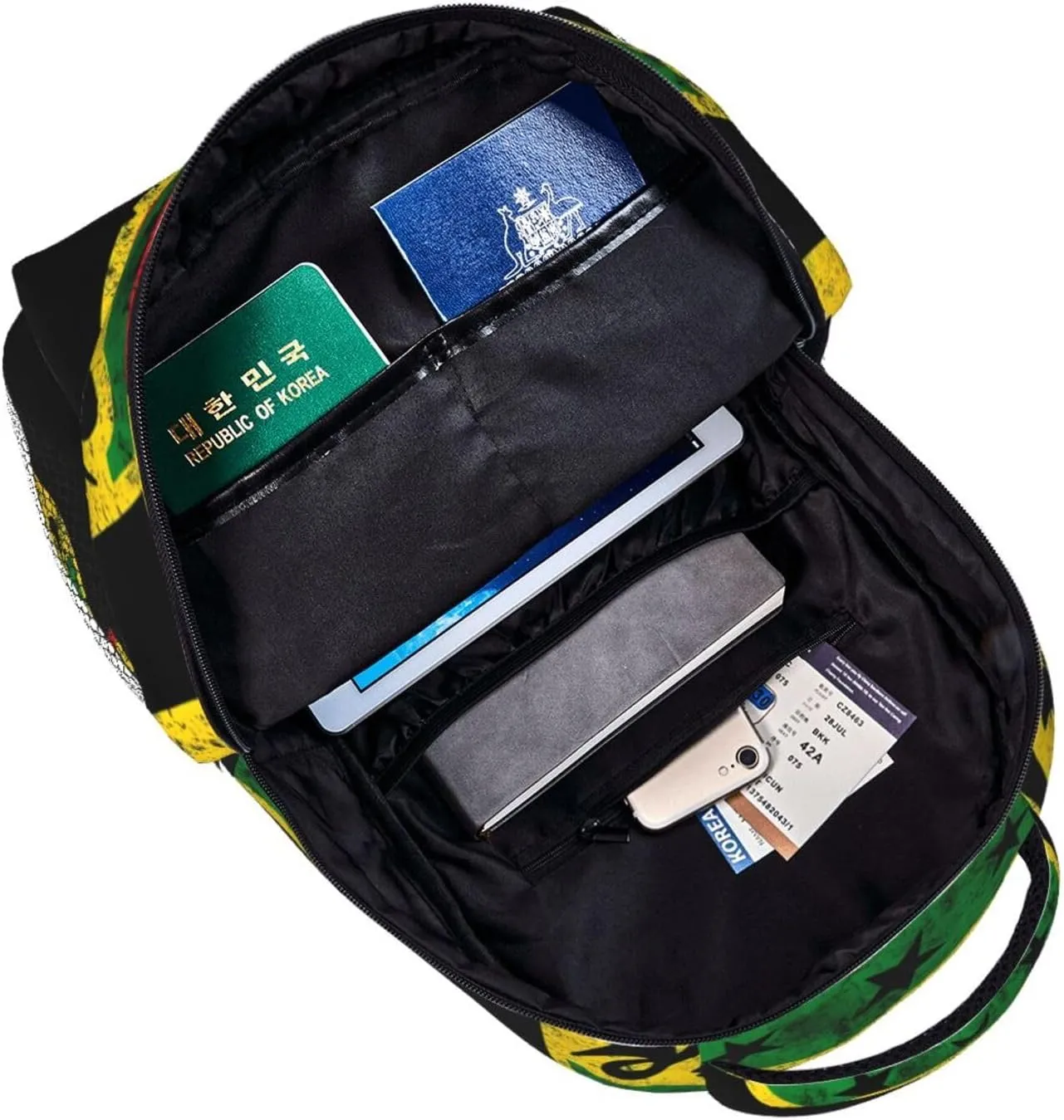 One Loves Jamaican Rasta Reggae Casual Backpacks Sport Backpack Travel Rucksack Canvas Daypack Workout Bags with Pockets for Gym Working Hiking