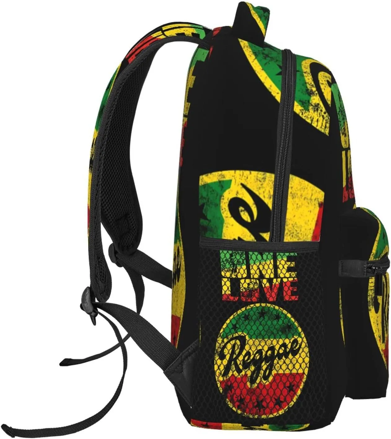 One Loves Jamaican Rasta Reggae Casual Backpacks Sport Backpack Travel Rucksack Canvas Daypack Workout Bags with Pockets for Gym Working Hiking