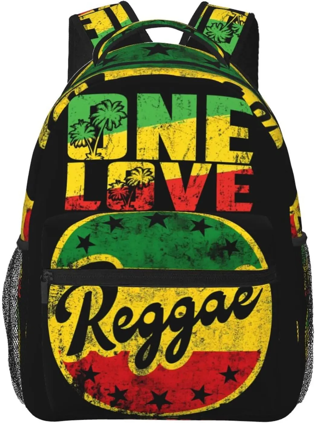One Loves Jamaican Rasta Reggae Casual Backpacks Sport Backpack Travel Rucksack Canvas Daypack Workout Bags with Pockets for Gym Working Hiking