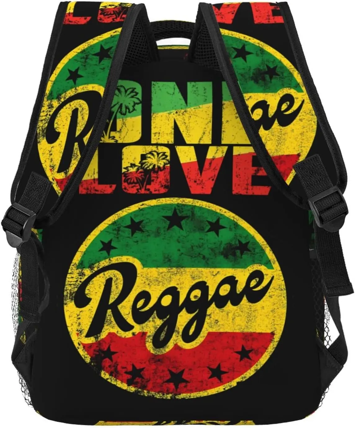 One Loves Jamaican Rasta Reggae Casual Backpacks Sport Backpack Travel Rucksack Canvas Daypack Workout Bags with Pockets for Gym Working Hiking