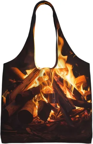open fire Printed Shoulder Bag - Suitable for sturdy canvas bags, shopping bags