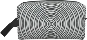 Optical Spin Illusion Print Large Capacity Zippered Storage Bag Travel Cosmetic Organizer for Toiletries Makeup