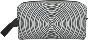 Optical Spin Illusion Print Travel Essentials Storage Bag Cosmetic Organizer Pouch Large Capacity Zippered